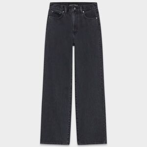 Aritzia-Denim Forum The Farrah Hi-rise Wide Jean-Black washed-Size 32